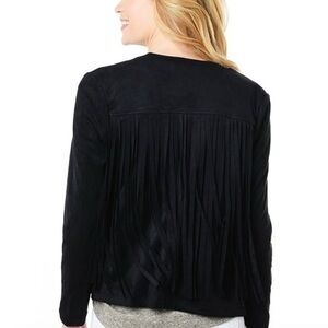 Cupcakes & cashmere Suede Fringe Jacket